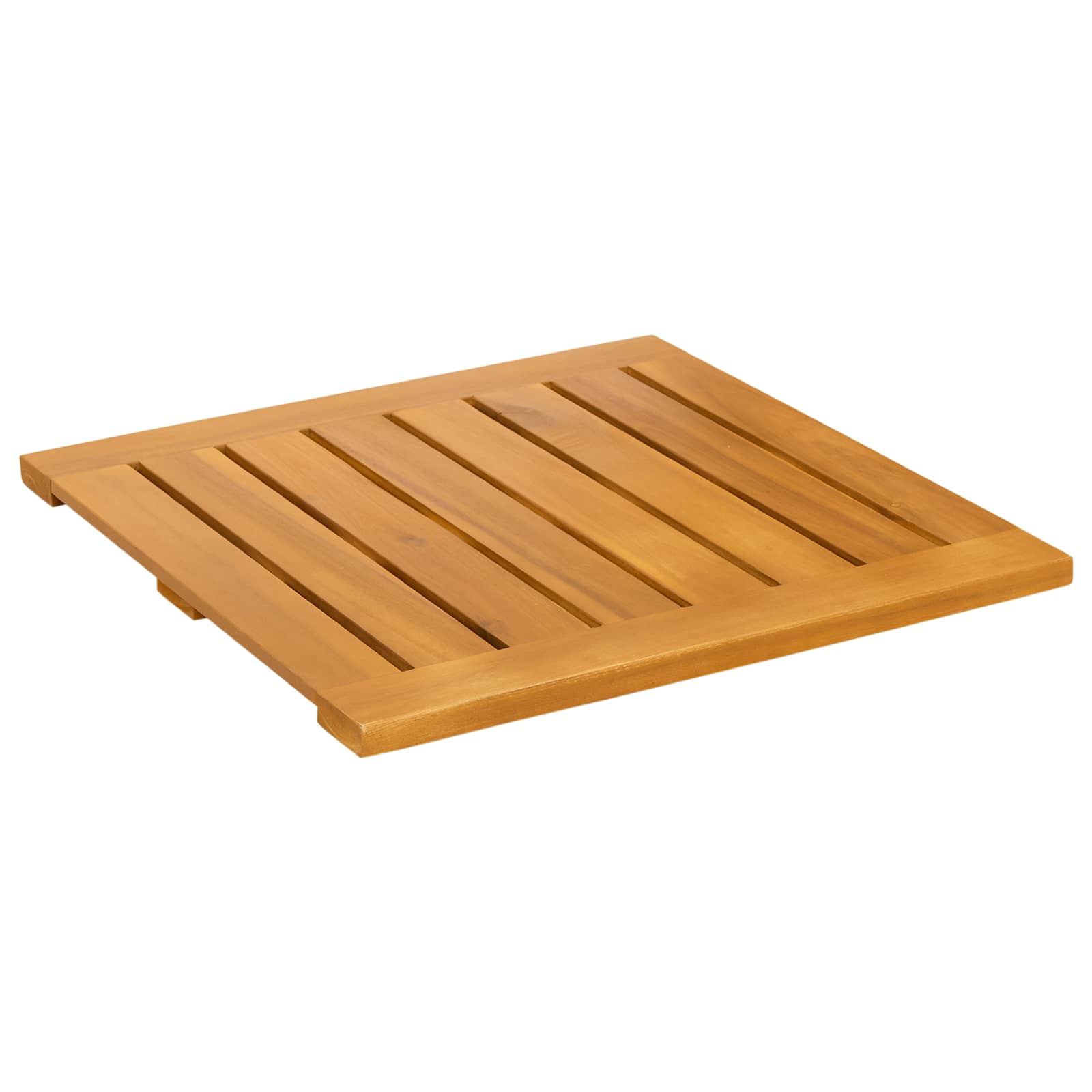 vidaXL Mata do kąpieli Gładki brązowy 50 x 50 cm Lite Drewno Akacji