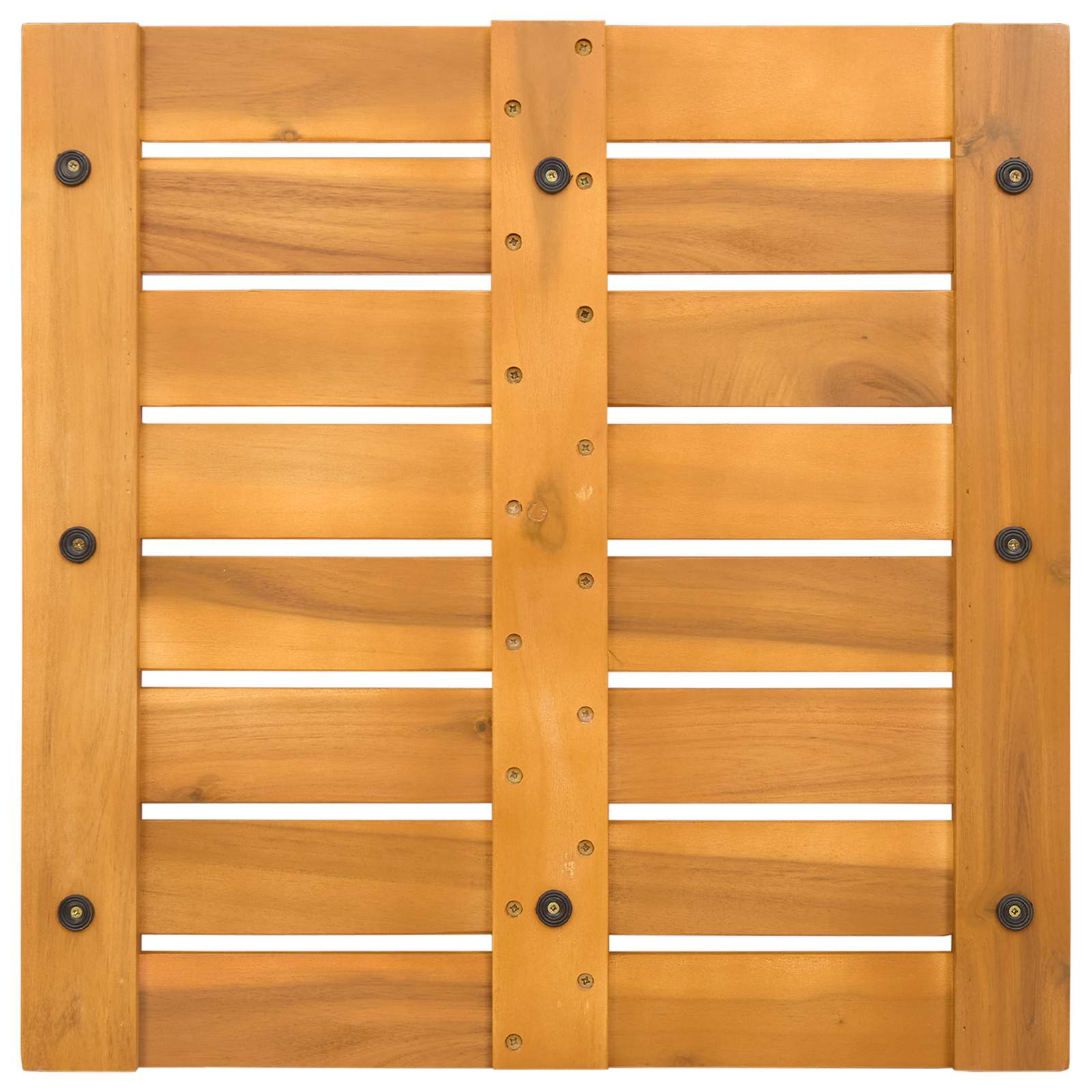 vidaXL Mata do kąpieli Gładki brązowy 50 x 50 cm Lite Drewno Akacji