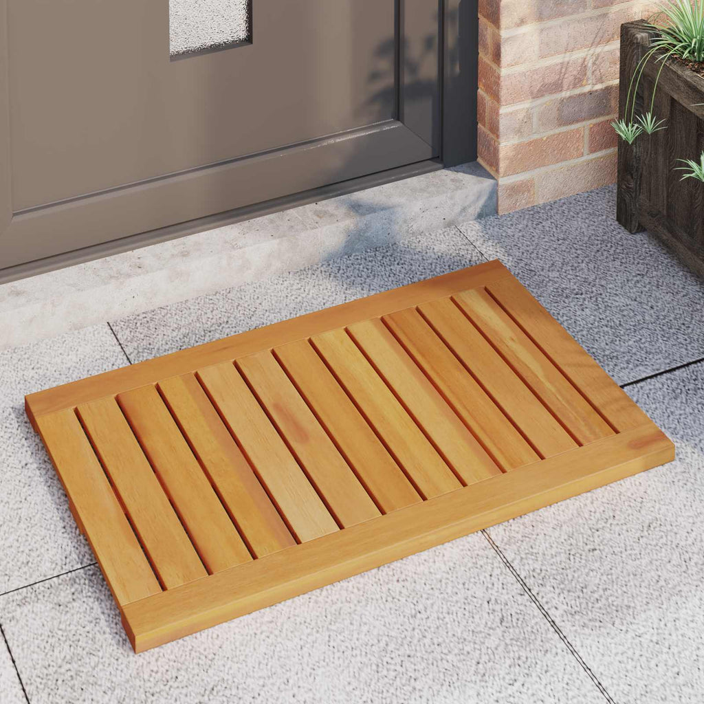 vidaXL Mata do kąpieli Gładki brązowy 80 x 50 cm Lite Drewno Akacji