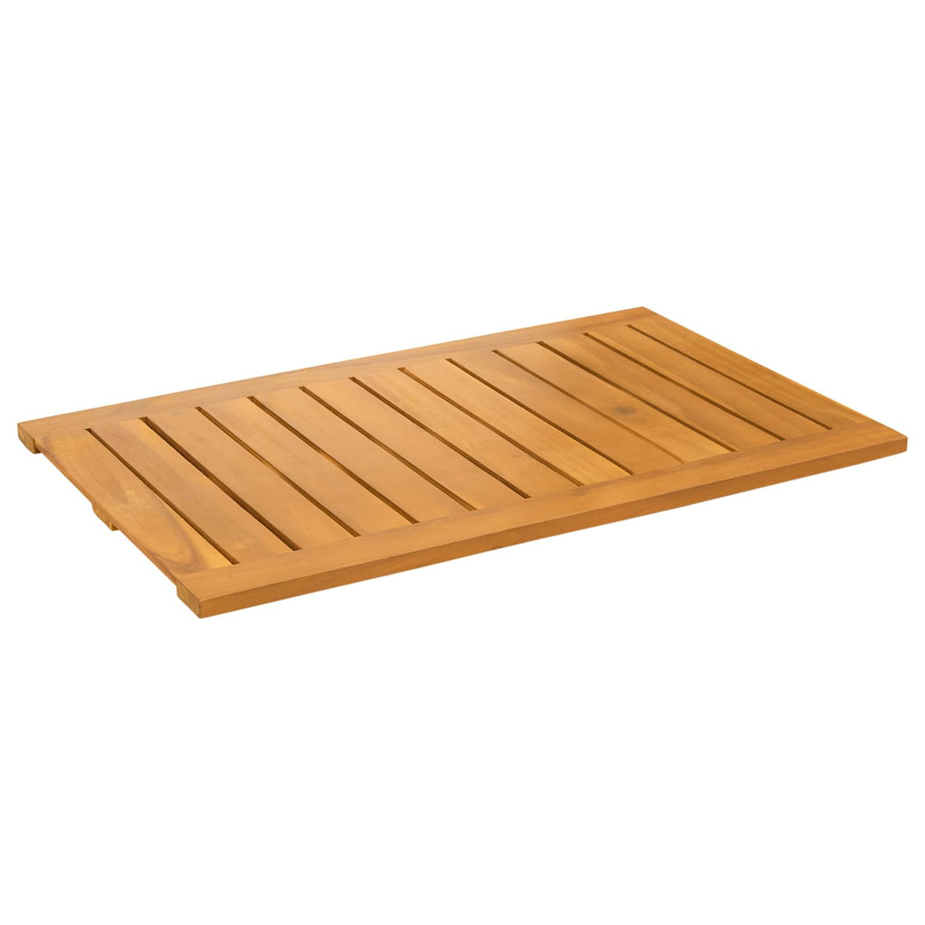 vidaXL Mata do kąpieli Gładki brązowy 80 x 50 cm Lite Drewno Akacji