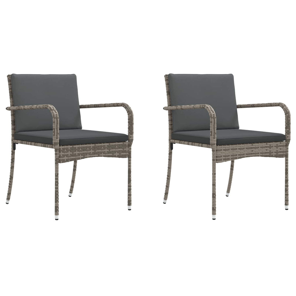 vidaXL Zestaw Bistro Ogrodowego z poduszką 3 pcs Szary polirattan