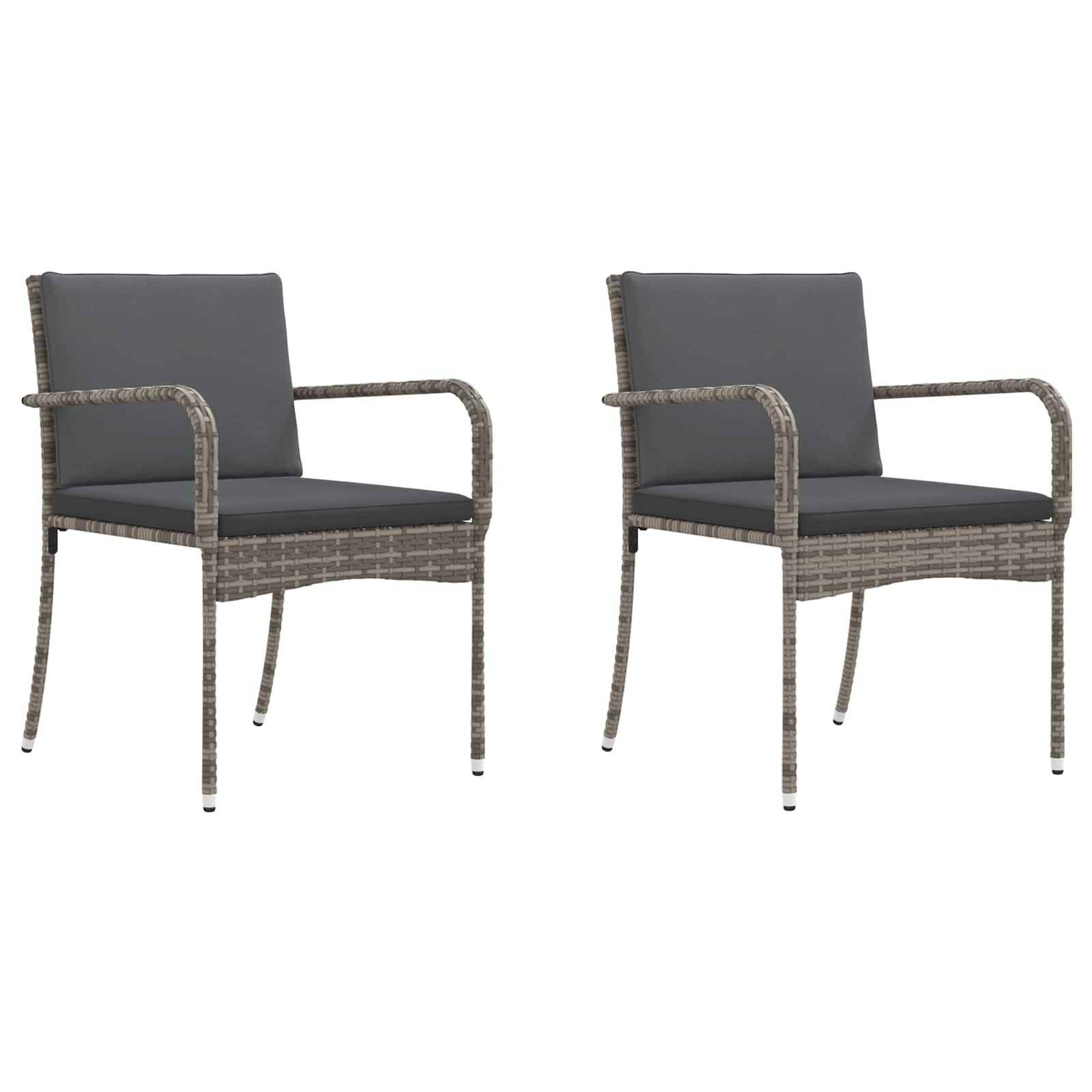 vidaXL Zestaw Bistro Ogrodowego z poduszką 3 pcs Szary polirattan