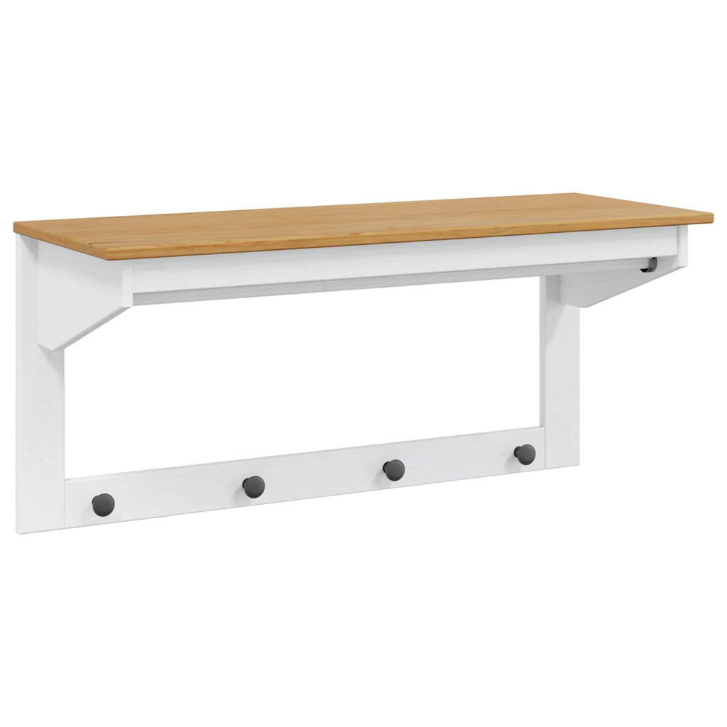 vidaXL Wieszak na płaszcze HILL Biały i Brązowy Miód 90 x 35 x 41.5 cm