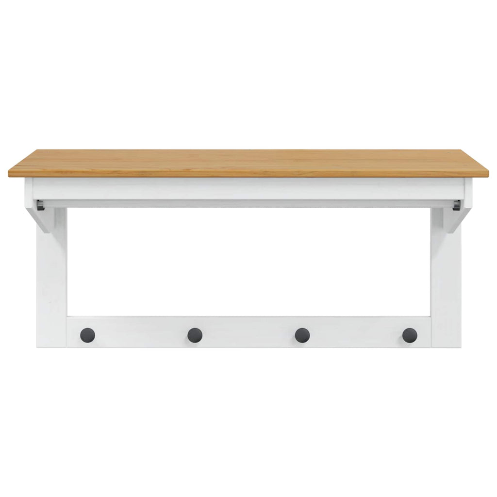 vidaXL Wieszak na płaszcze HILL Biały i Brązowy Miód 90 x 35 x 41.5 cm