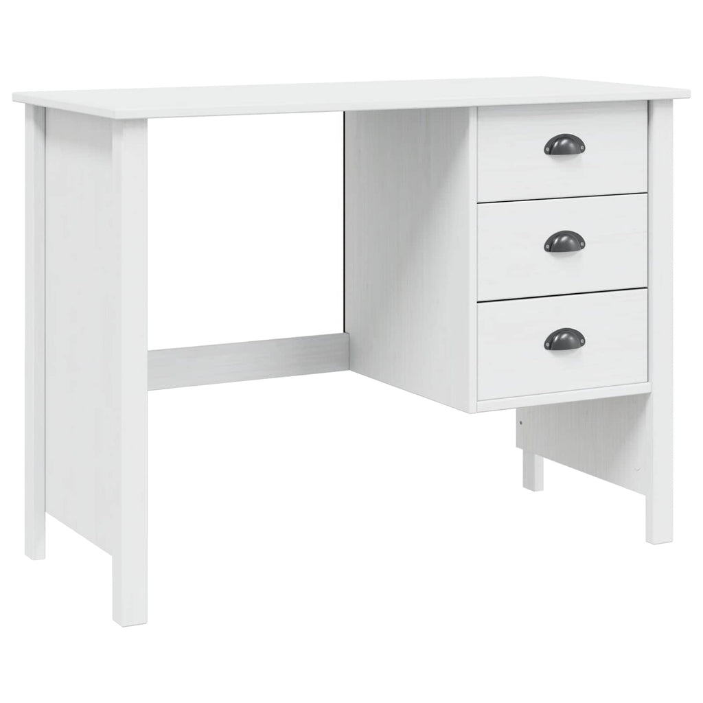 vidaXL Biurko z szufladami z szufladą HILL Biały 100 x 45 x 74 cm