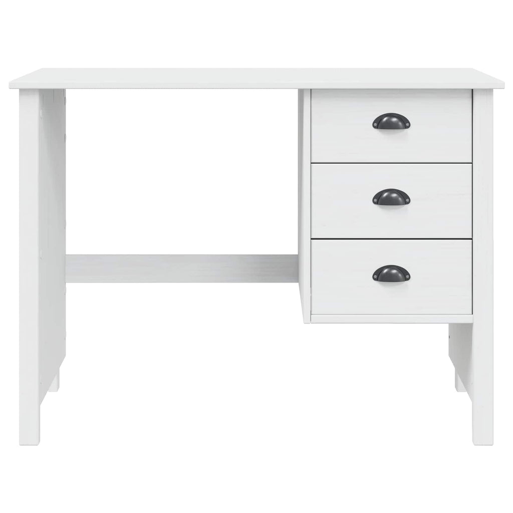 vidaXL Biurko z szufladami z szufladą HILL Biały 100 x 45 x 74 cm