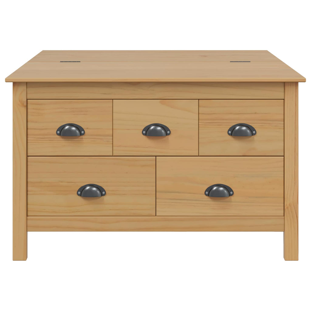 vidaXL Stolik kawowy z szufladą HILL Miodowy brąz 79.5 x 79.5 x 49 cm
