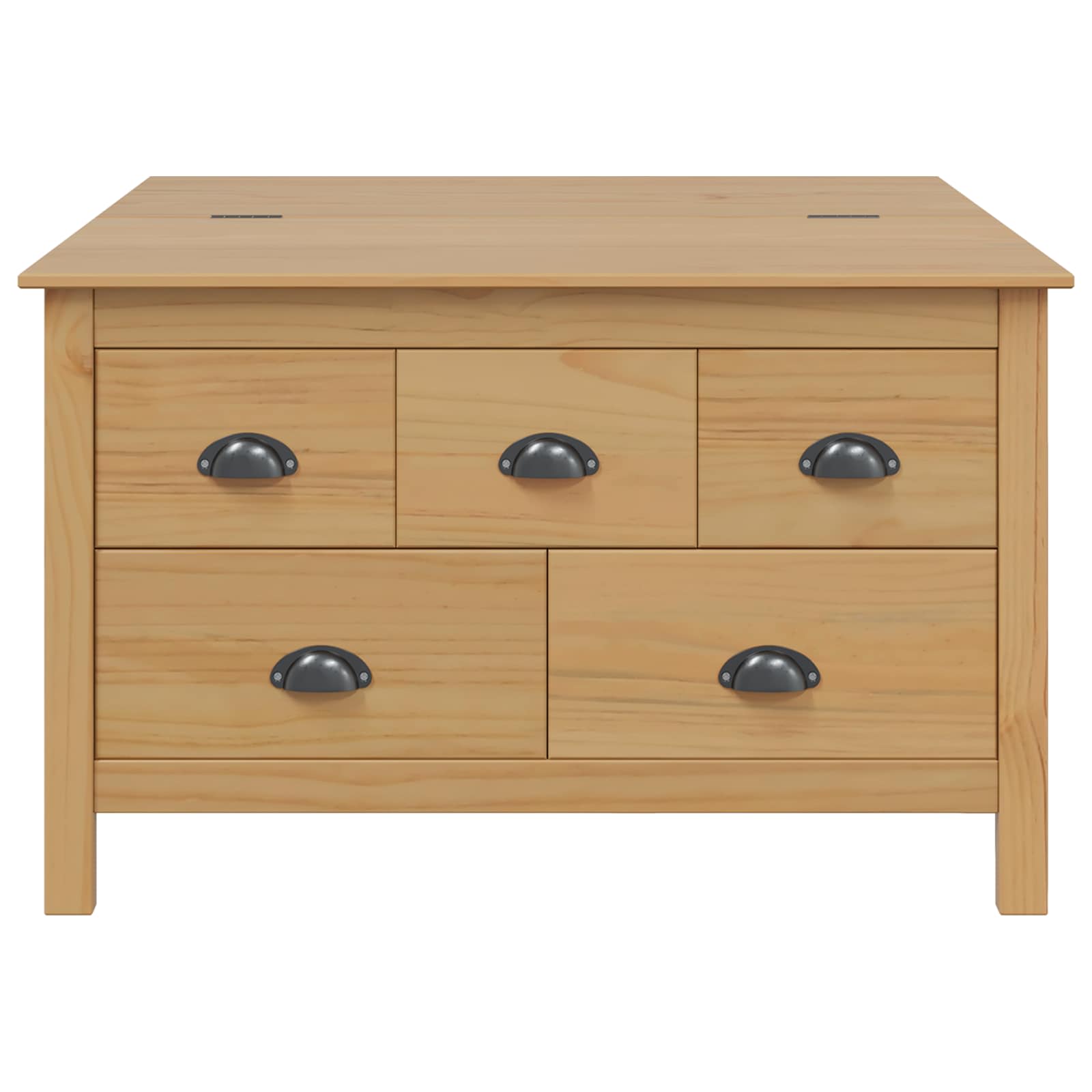 vidaXL Stolik kawowy z szufladą HILL Miodowy brąz 79.5 x 79.5 x 49 cm