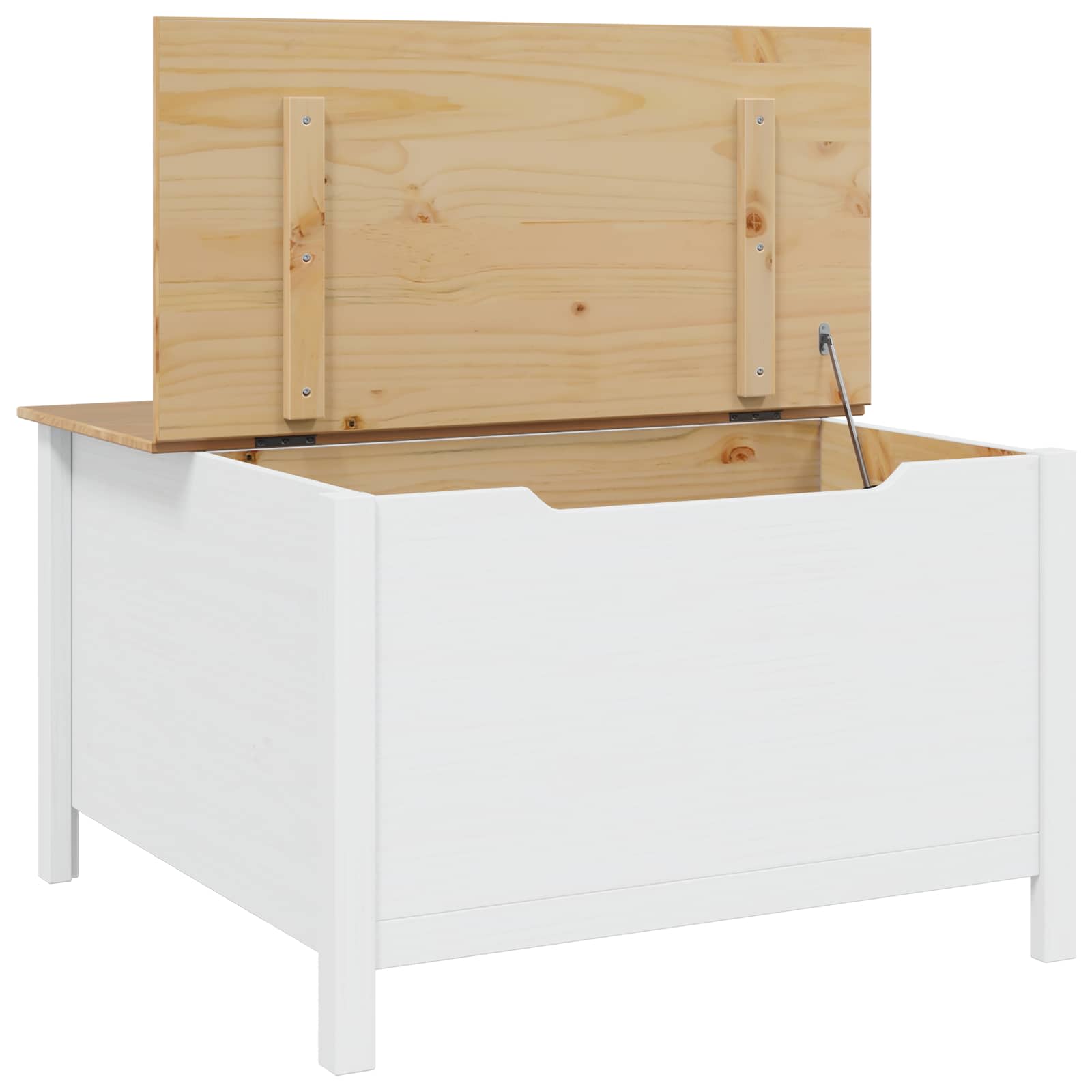 vidaXL Stolik kawowy HILL Biały i Brązowy Miód 79.5 x 79.5 x 49 cm