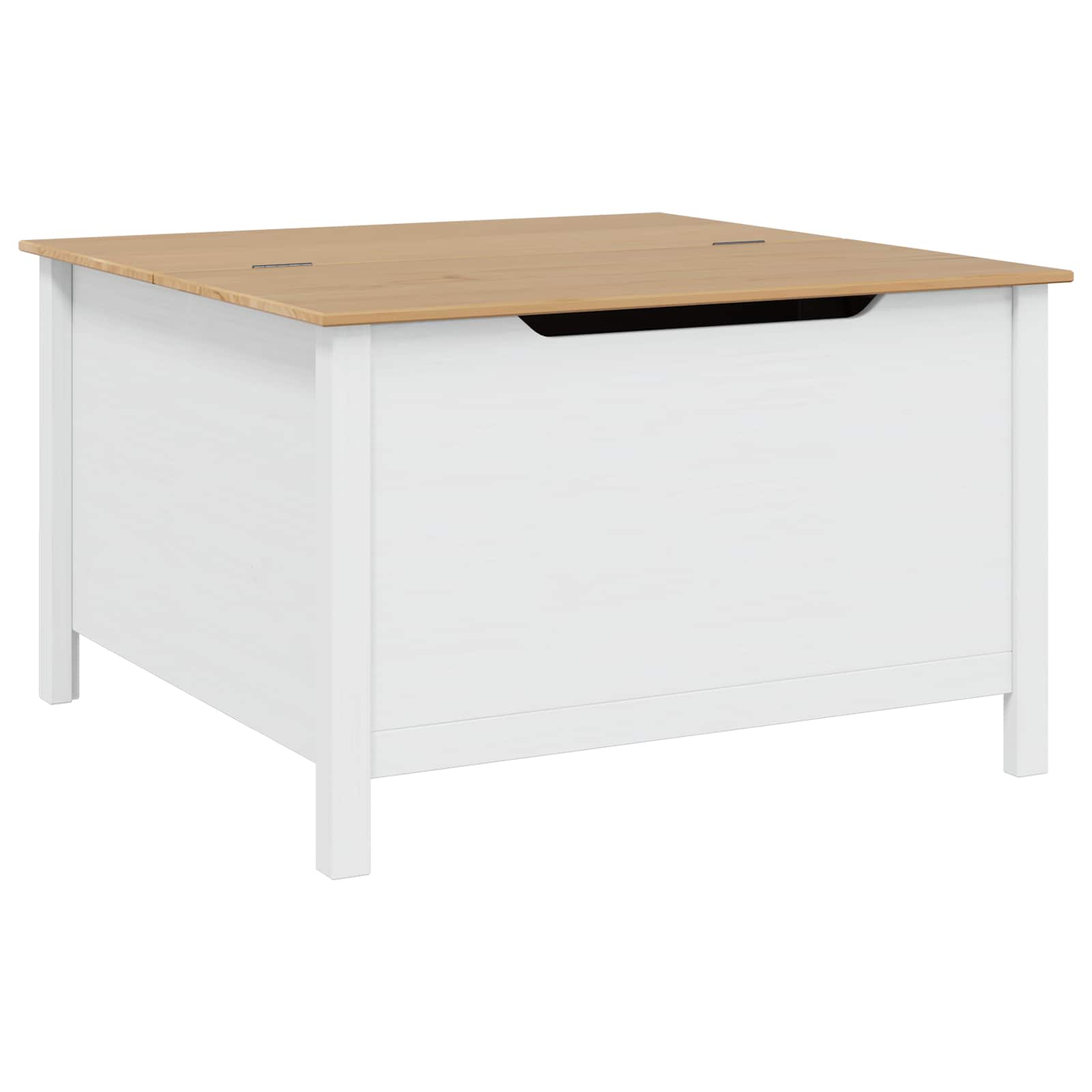 vidaXL Stolik kawowy HILL Biały i Brązowy Miód 79.5 x 79.5 x 49 cm