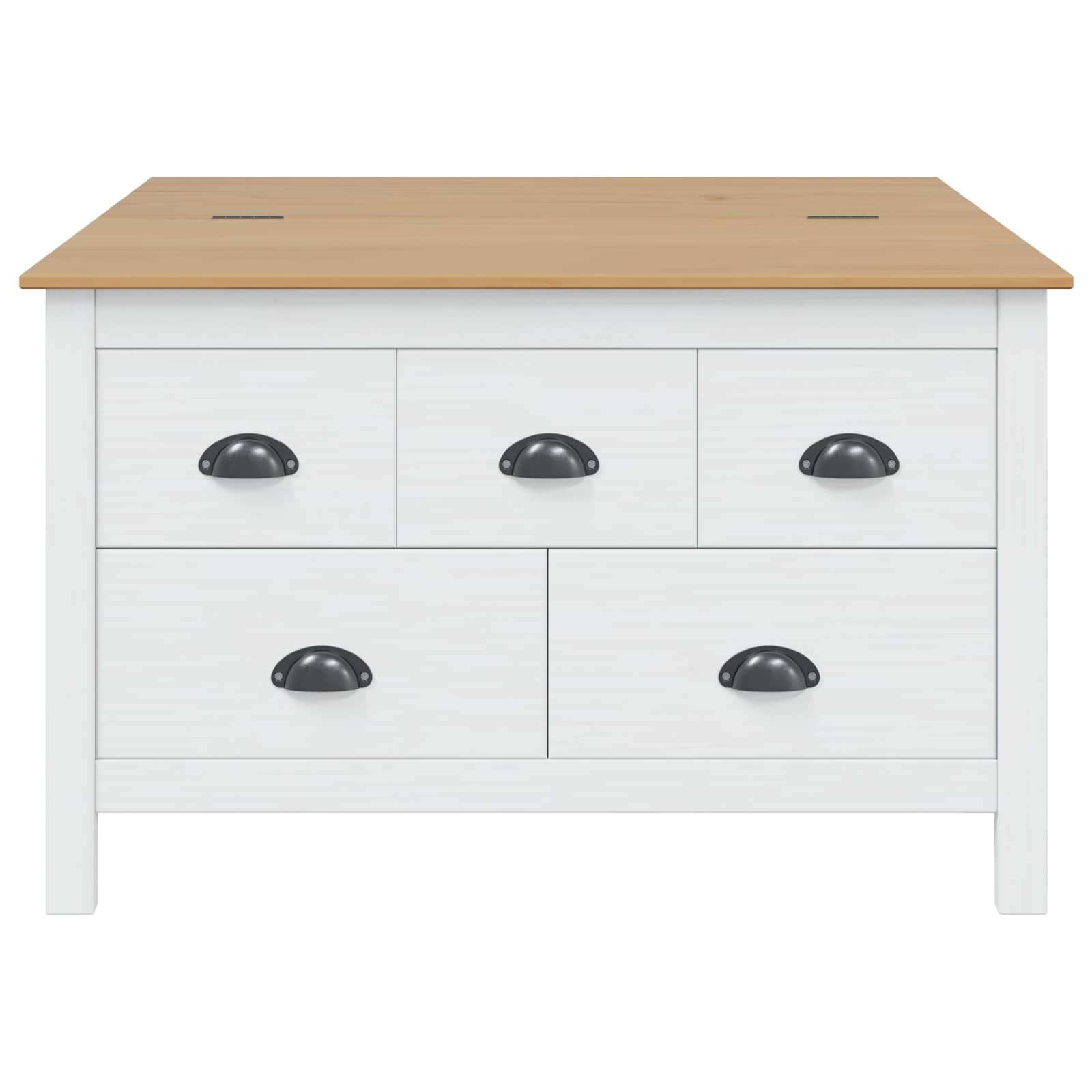 vidaXL Stolik kawowy HILL Biały i Brązowy Miód 79.5 x 79.5 x 49 cm