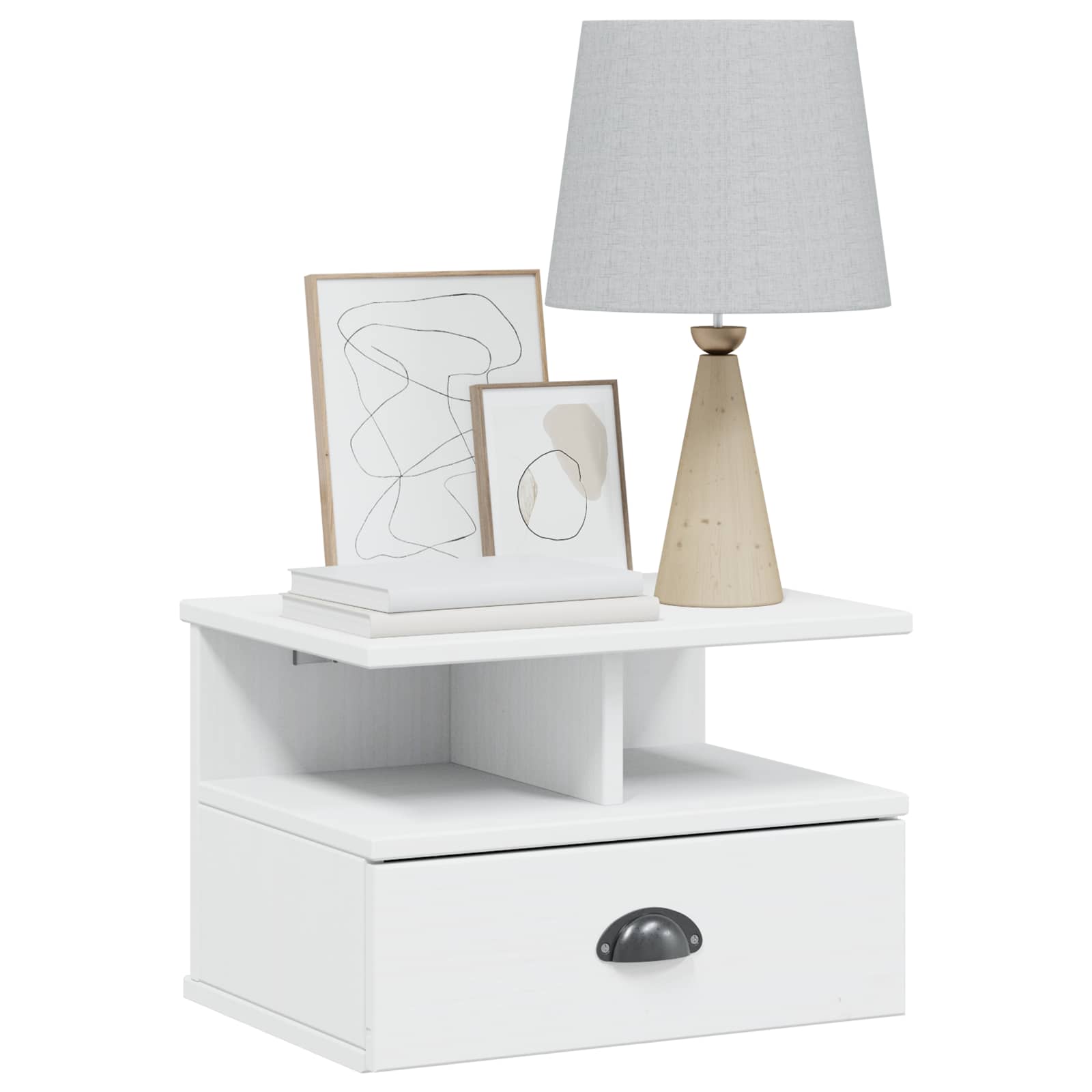 vidaXL Szafka Nocna HILL Biały 40 x 31 x 27 cm Lite drewno sosnowe