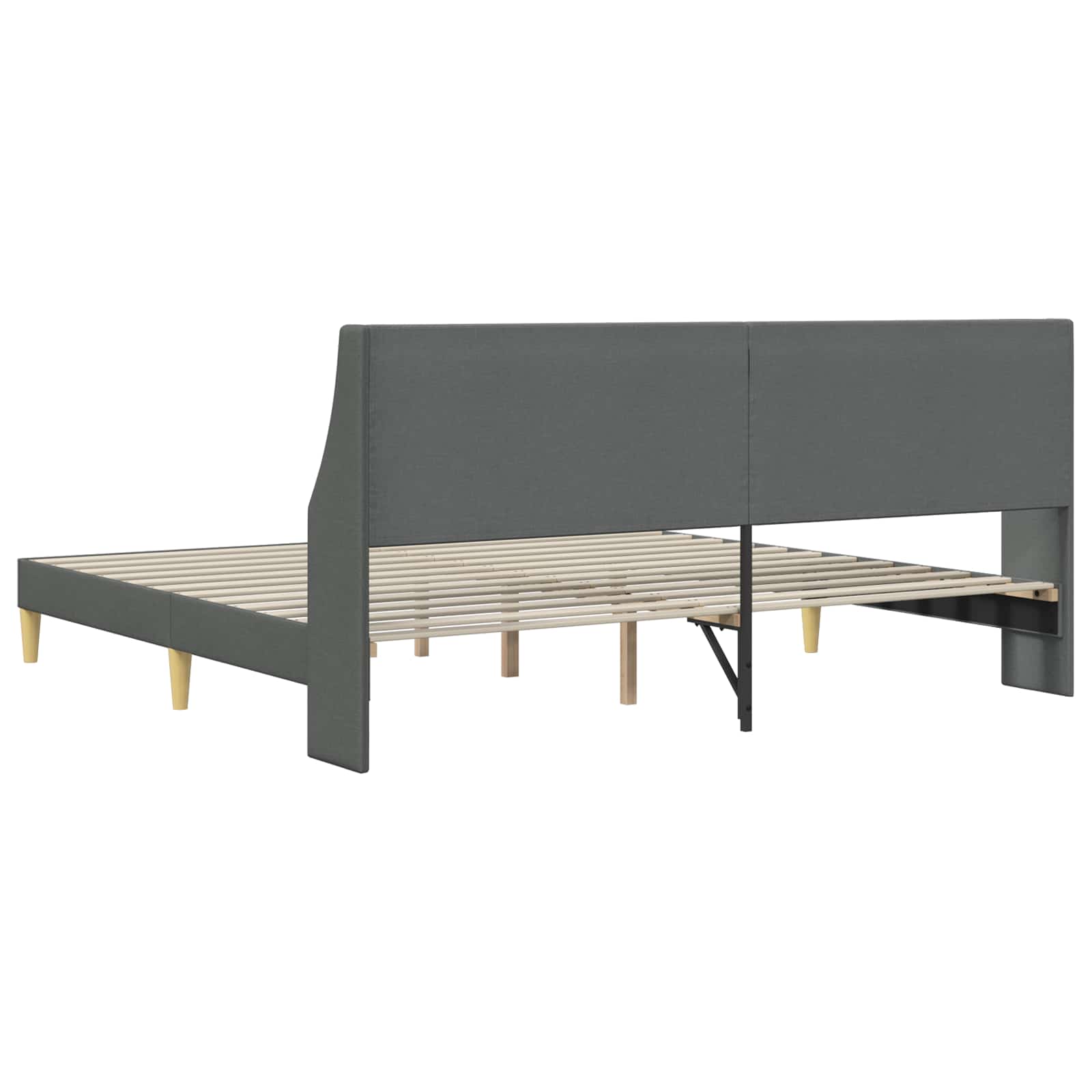 vidaXL Ramka łóżka Z zagłówkiem Ciemnoszary 180 x 200 cm Aksamit