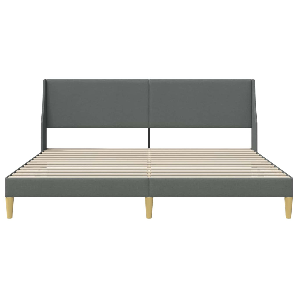 vidaXL Ramka łóżka Z zagłówkiem Ciemnoszary 180 x 200 cm Aksamit