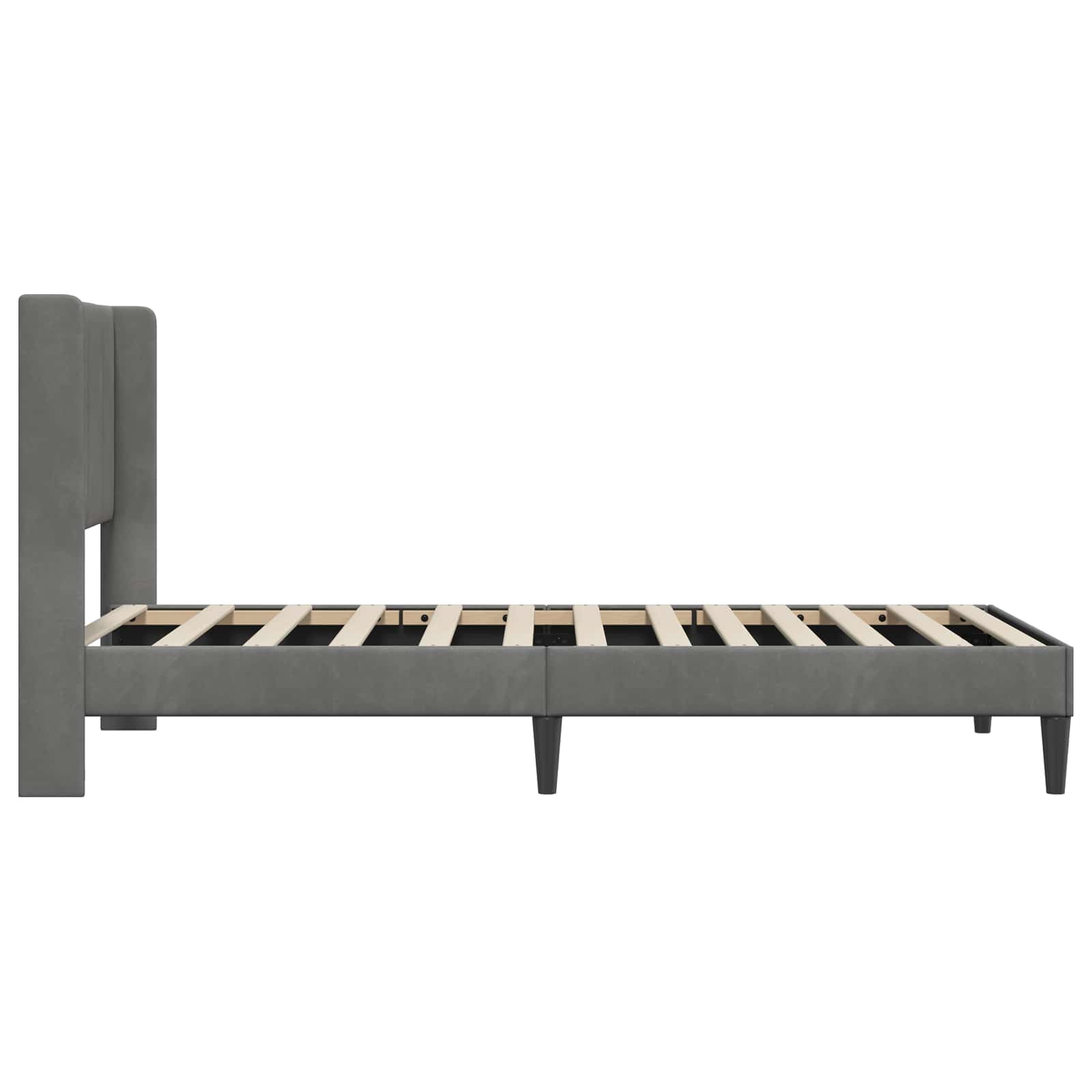 vidaXL Ramka łóżka Z zagłówkiem ciemnoszary 90 x 190 cm Welur