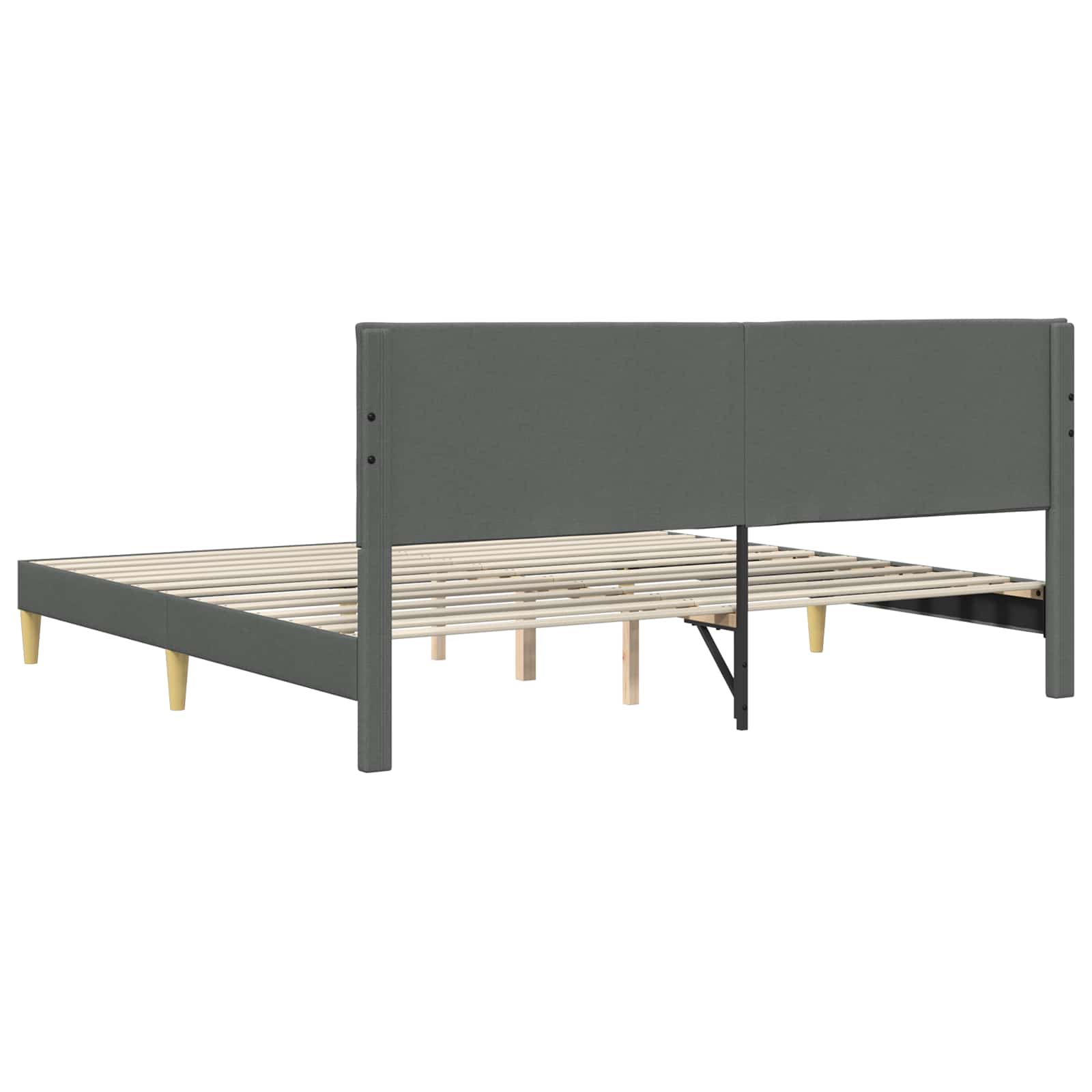 vidaXL Ramka łóżka Z zagłówkiem ciemnoszary 180 x 200 cm tkanina