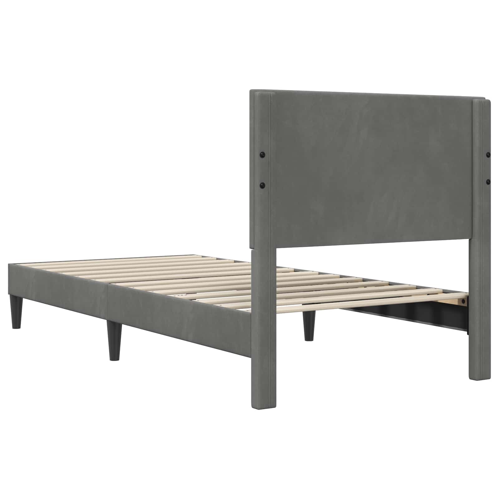 vidaXL Ramka łóżka Z zagłówkiem ciemnoszary 90 x 190 cm Welur