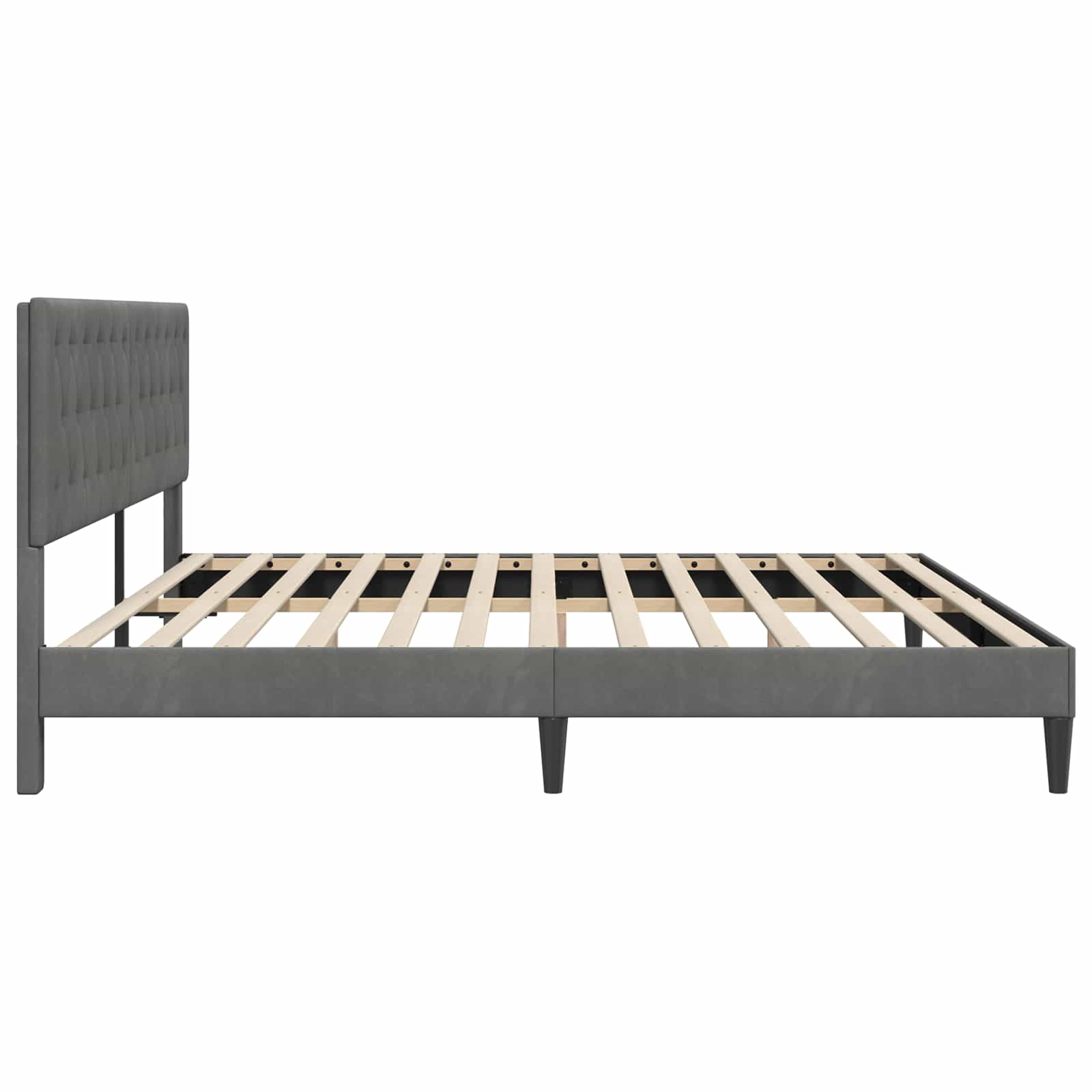 vidaXL Ramka łóżka Z zagłówkiem ciemnoszary 180 x 200 cm Welur