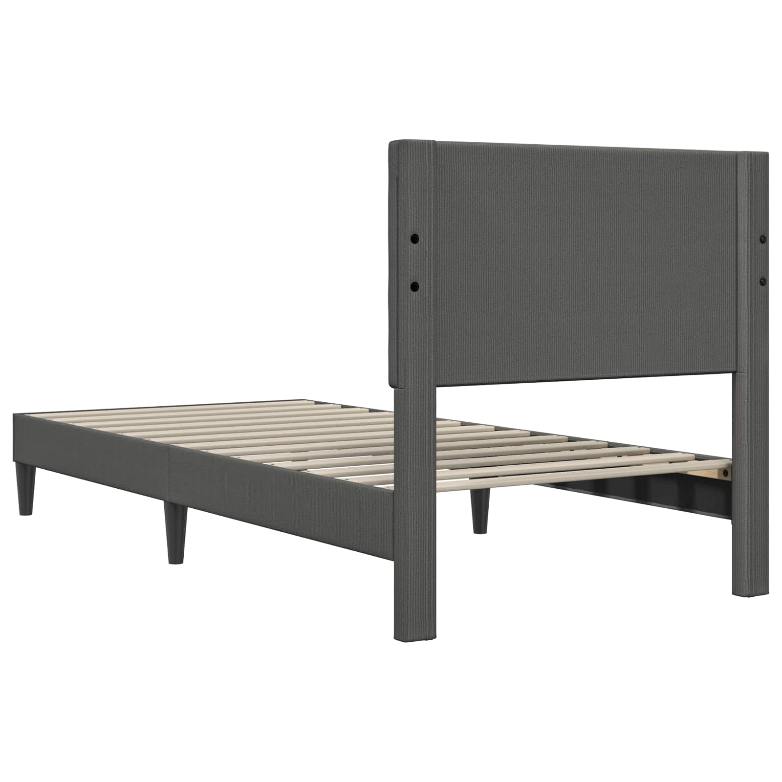 vidaXL Ramka łóżka ciemnoszary 90 x 190 cm Tkanina sztruksowa