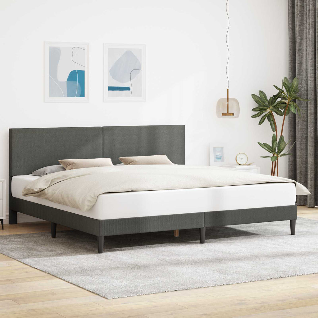 vidaXL Ramka łóżka ciemnoszary 180 x 200 cm Tkanina sztruksowa