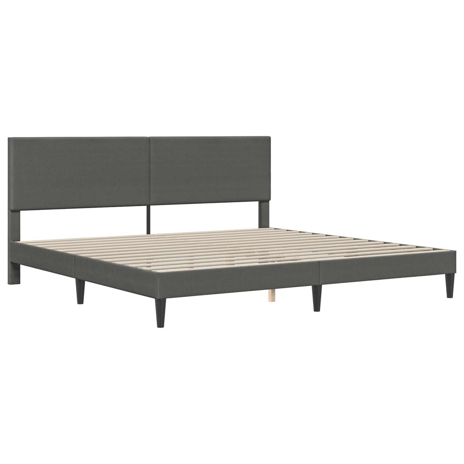 vidaXL Ramka łóżka ciemnoszary 180 x 200 cm Tkanina sztruksowa