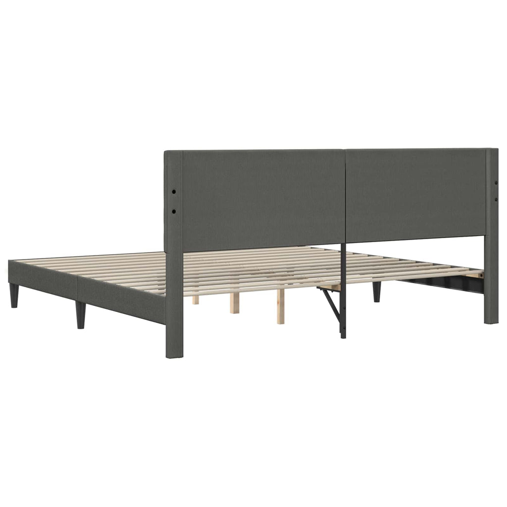 vidaXL Ramka łóżka ciemnoszary 180 x 200 cm Tkanina sztruksowa