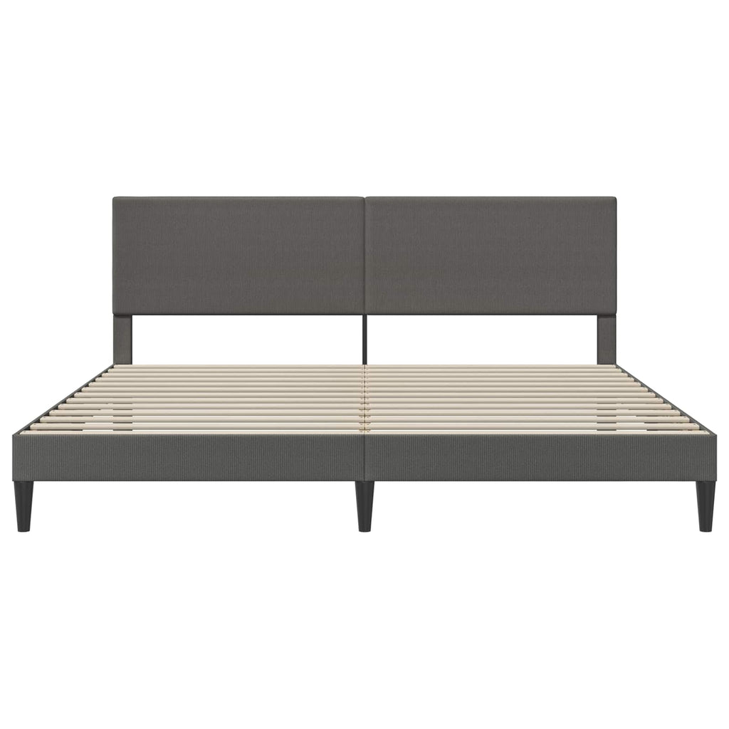 vidaXL Ramka łóżka ciemnoszary 180 x 200 cm Tkanina sztruksowa