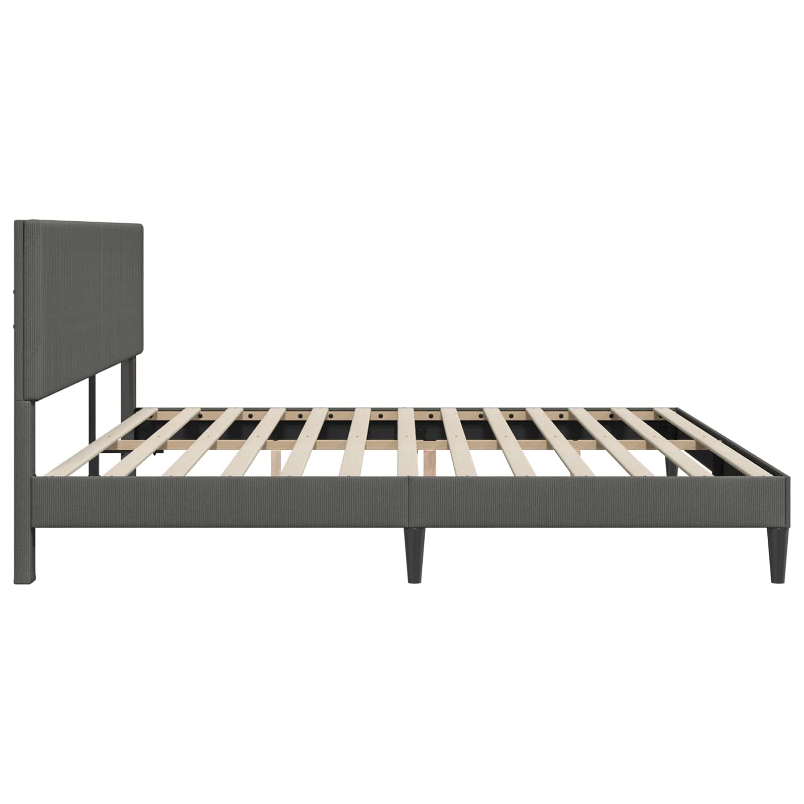 vidaXL Ramka łóżka ciemnoszary 180 x 200 cm Tkanina sztruksowa