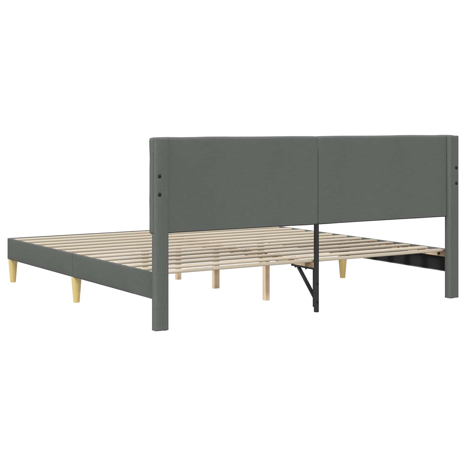 vidaXL Ramka łóżka Z zagłówkiem ciemnoszary 180 x 200 cm tkanina
