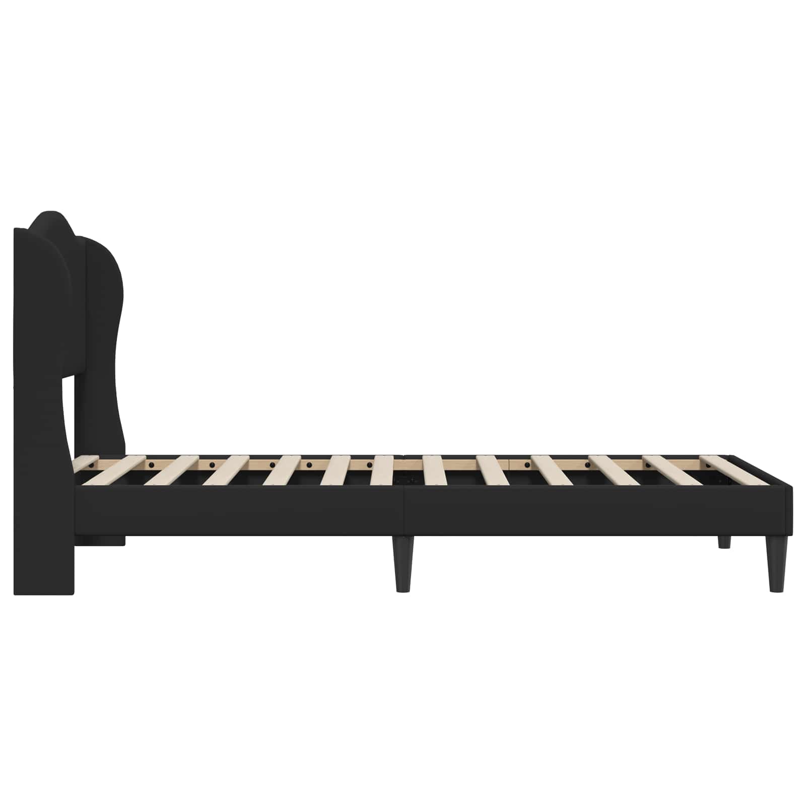vidaXL Ramka łóżka Z zagłówkiem Czarny 90 x 190 cm Ekoskóra