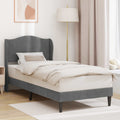 vidaXL Ramka łóżka Z zagłówkiem ciemnoszary 90 x 190 cm Welur