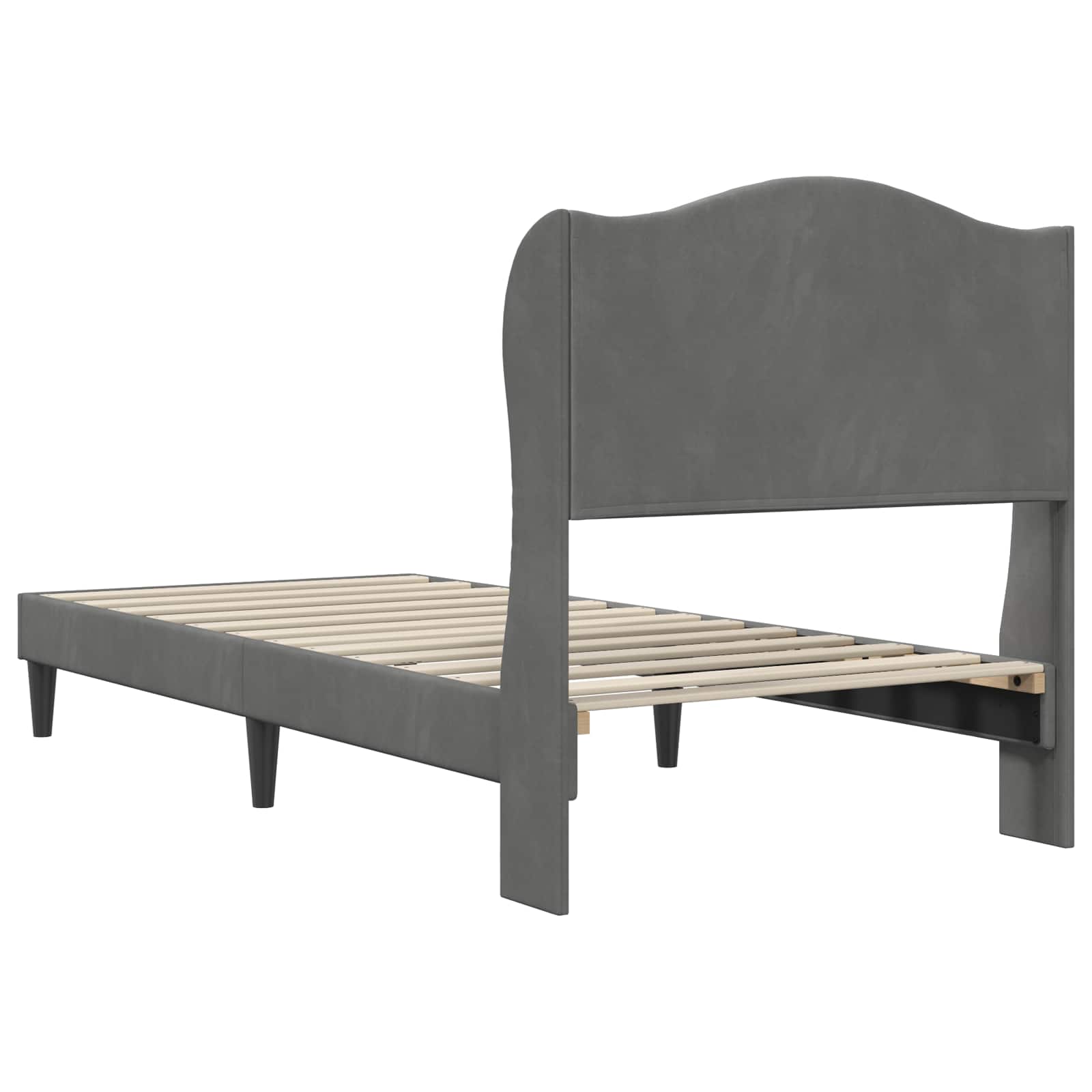 vidaXL Ramka łóżka Z zagłówkiem ciemnoszary 90 x 190 cm Welur