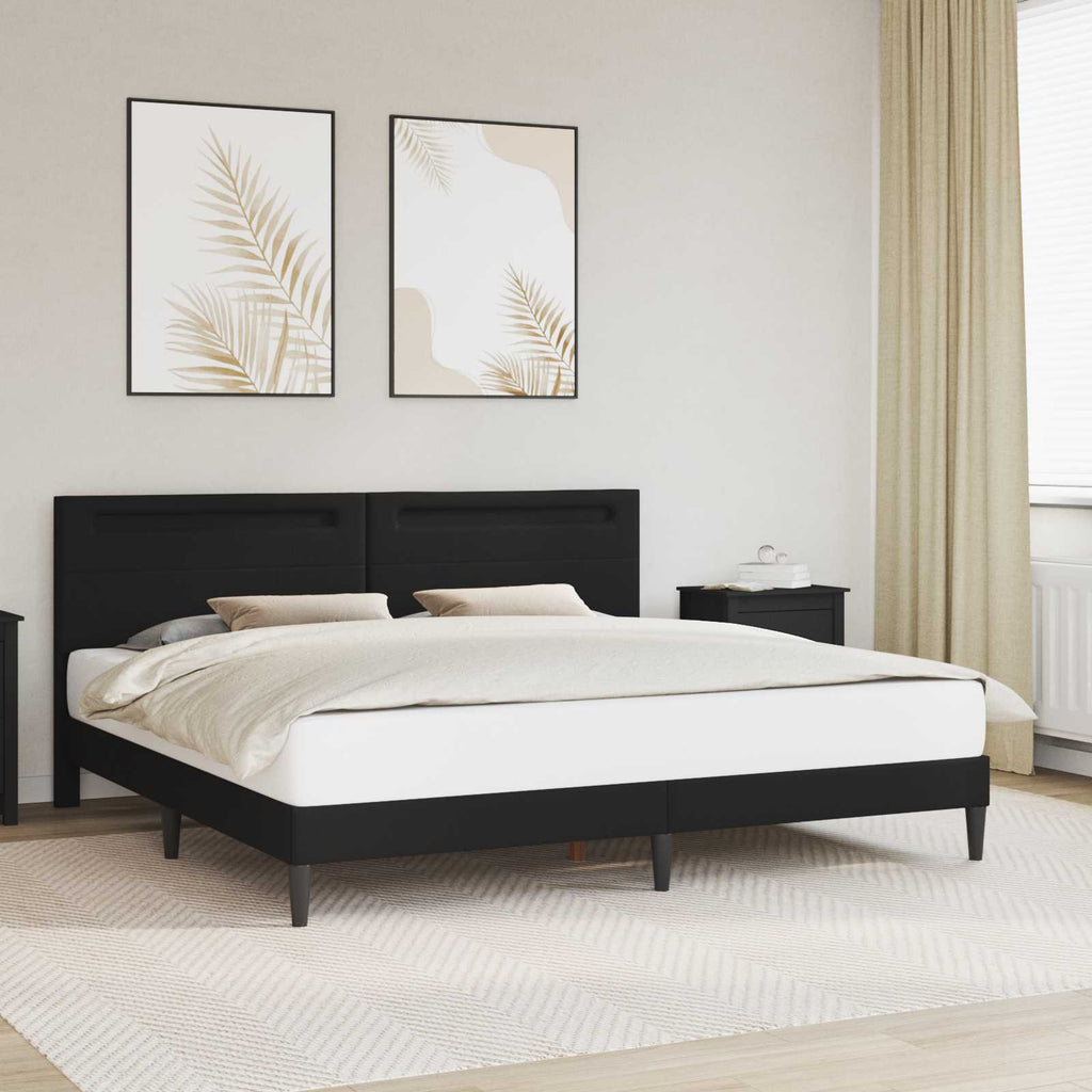 vidaXL Ramka łóżka Czarny 180 x 200 cm Ekoskóra