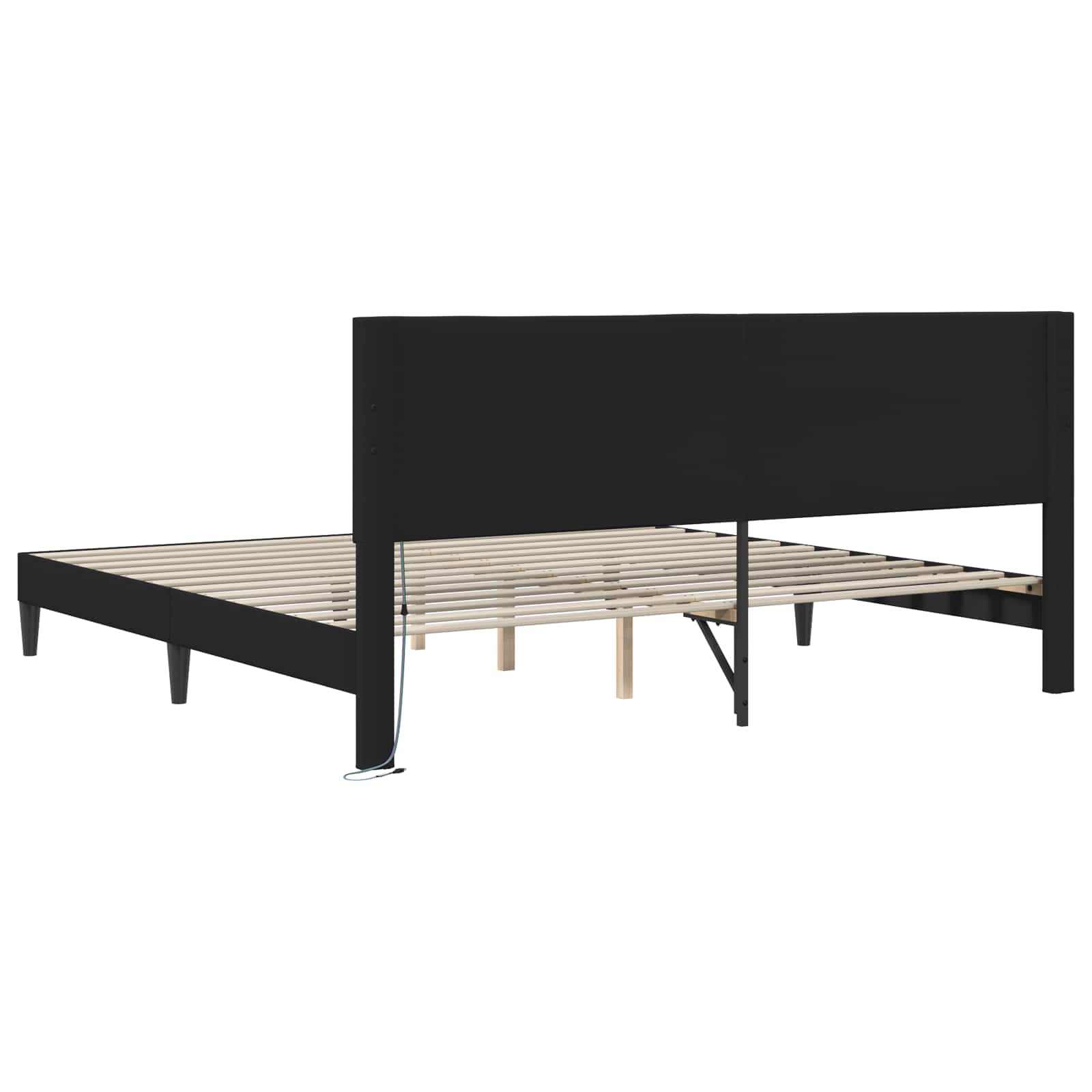 vidaXL Ramka łóżka Czarny 180 x 200 cm Ekoskóra