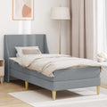 vidaXL Rama łóżka z materacem Jasnoszary 80x 200 cm Poliester