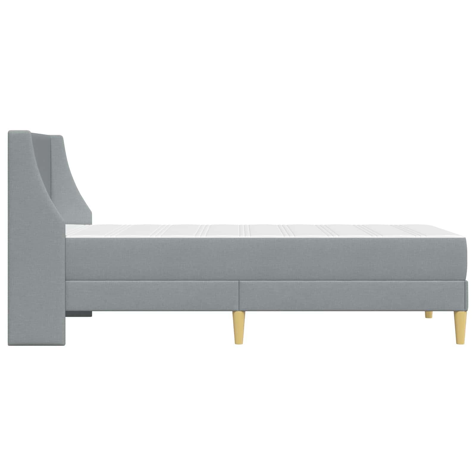 vidaXL Rama łóżka z materacem Jasnoszary 80x 200 cm Poliester