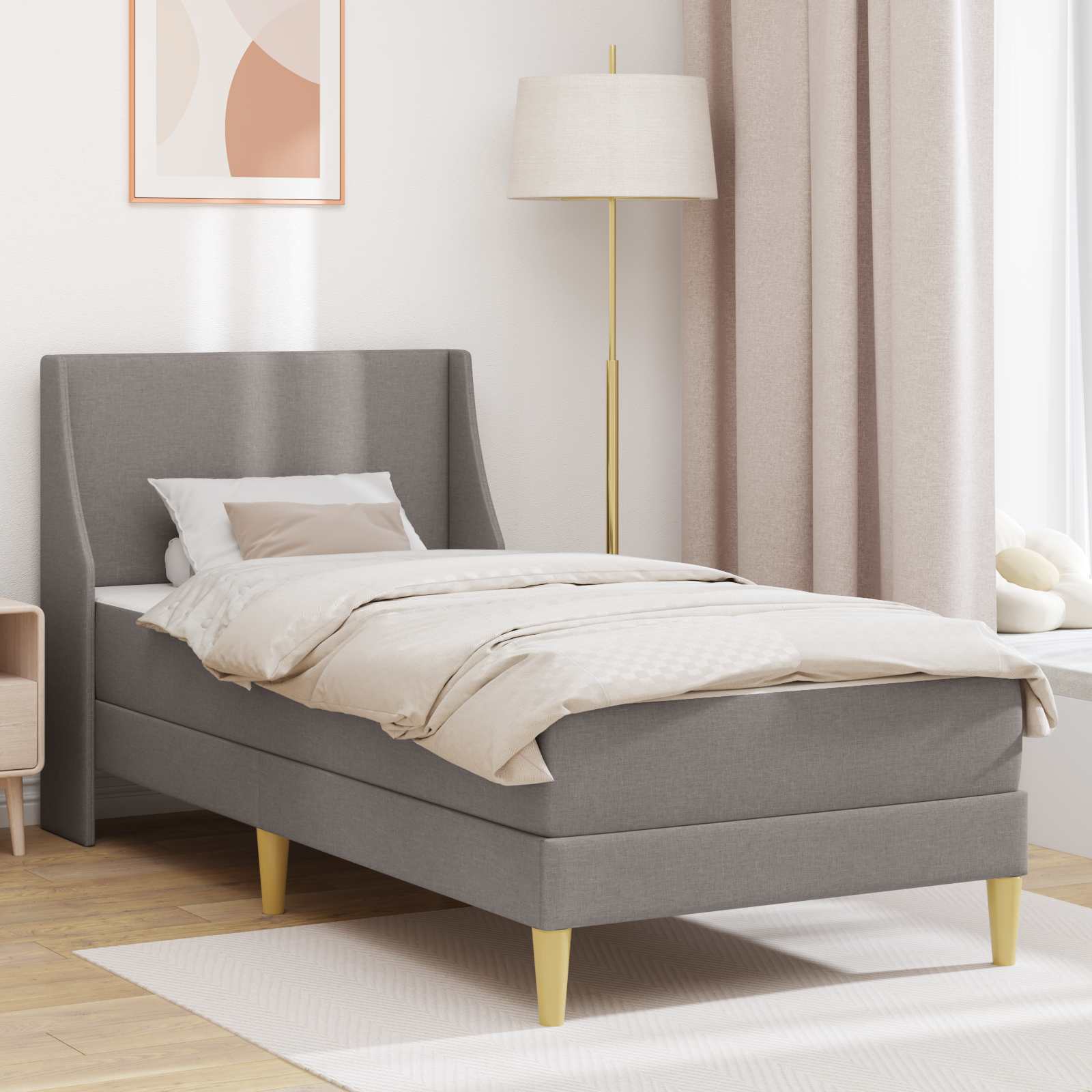 vidaXL Rama łóżka z materacem Ciemnoszary 80x 200 cm Poliester