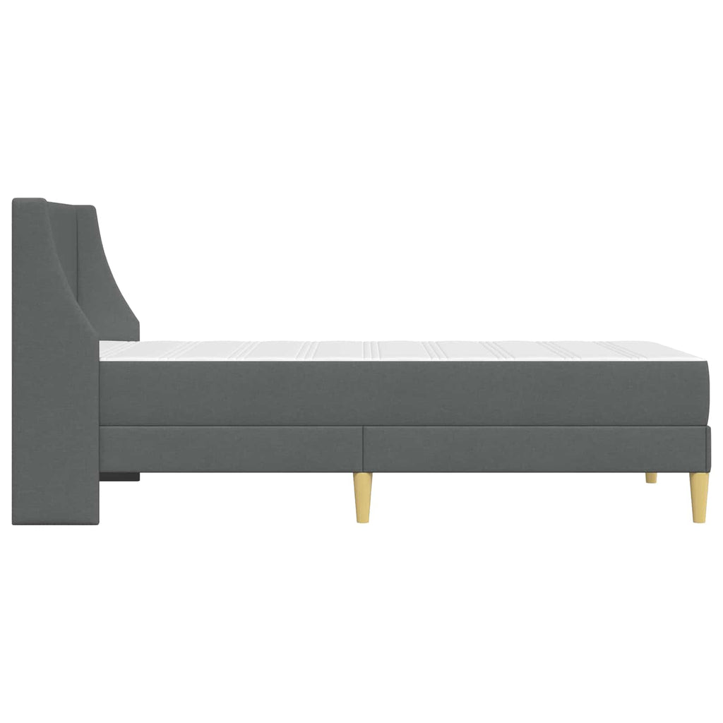 vidaXL Rama łóżka z materacem Z zagłówkiem Szary 90 x 190 cm Poliester