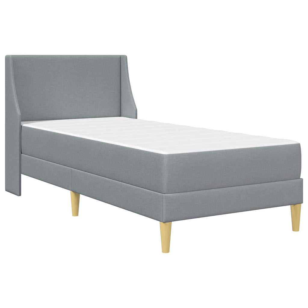 vidaXL Rama łóżka z materacem Jasnoszary 90 x 200 cm Poliester