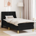 vidaXL Rama łóżka z materacem Czarny 90 x 200 cm Poliester