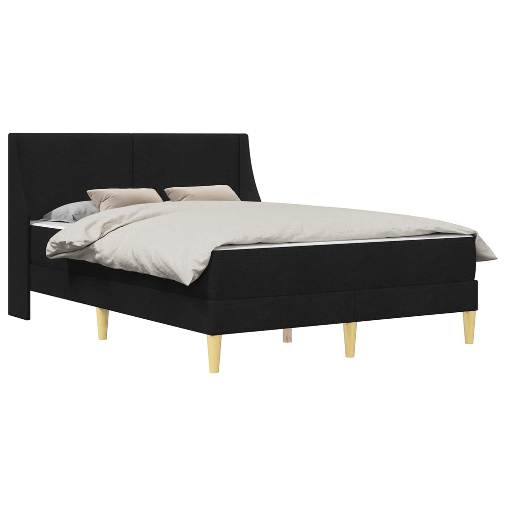 vidaXL Rama łóżka z materacem Czarny 120 x 190 cm Poliester