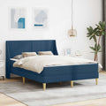 vidaXL Rama łóżka z materacem Z zagłówkiem Poliester