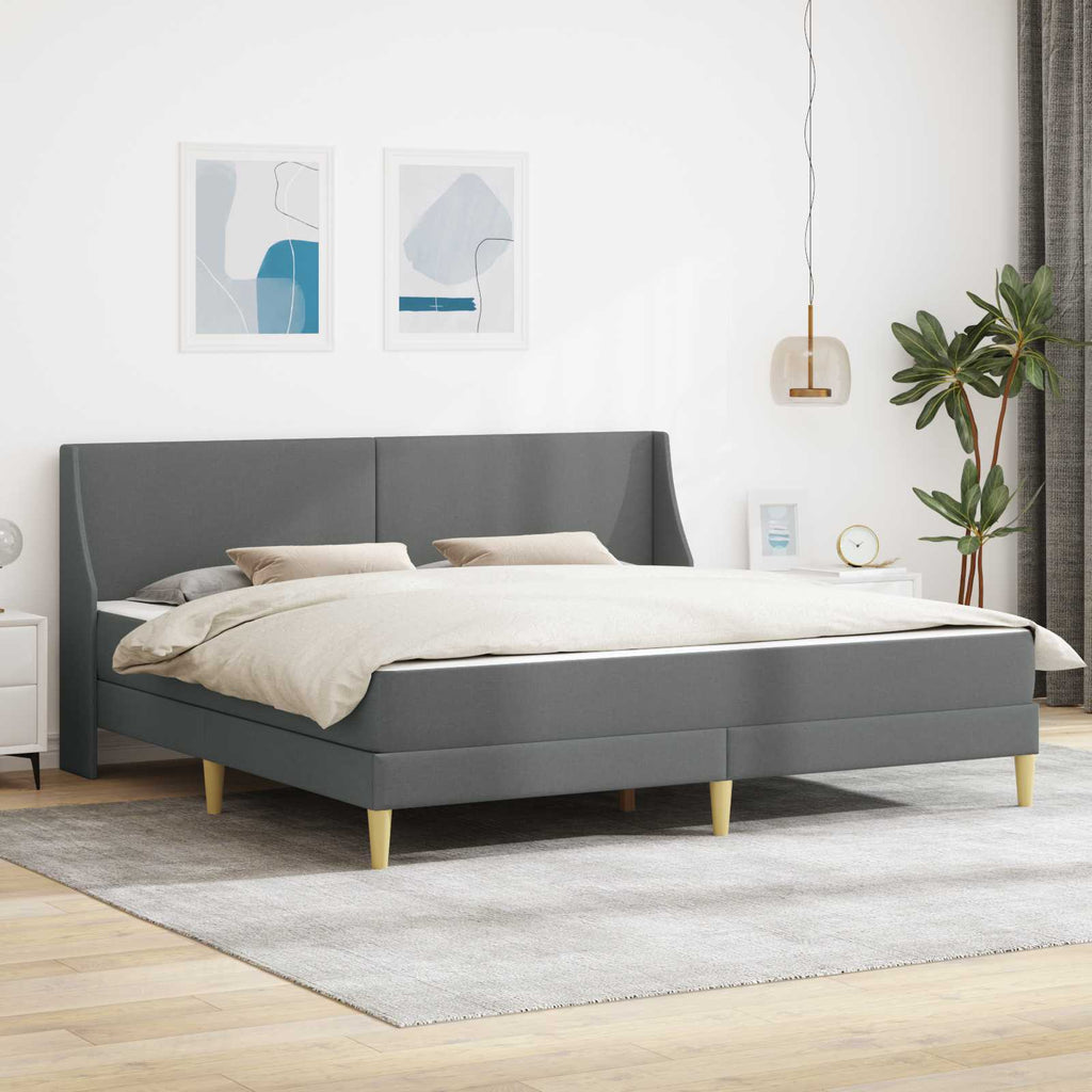 vidaXL Rama łóżka z materacem Ciemnoszary 180 x 200 cm Poliester