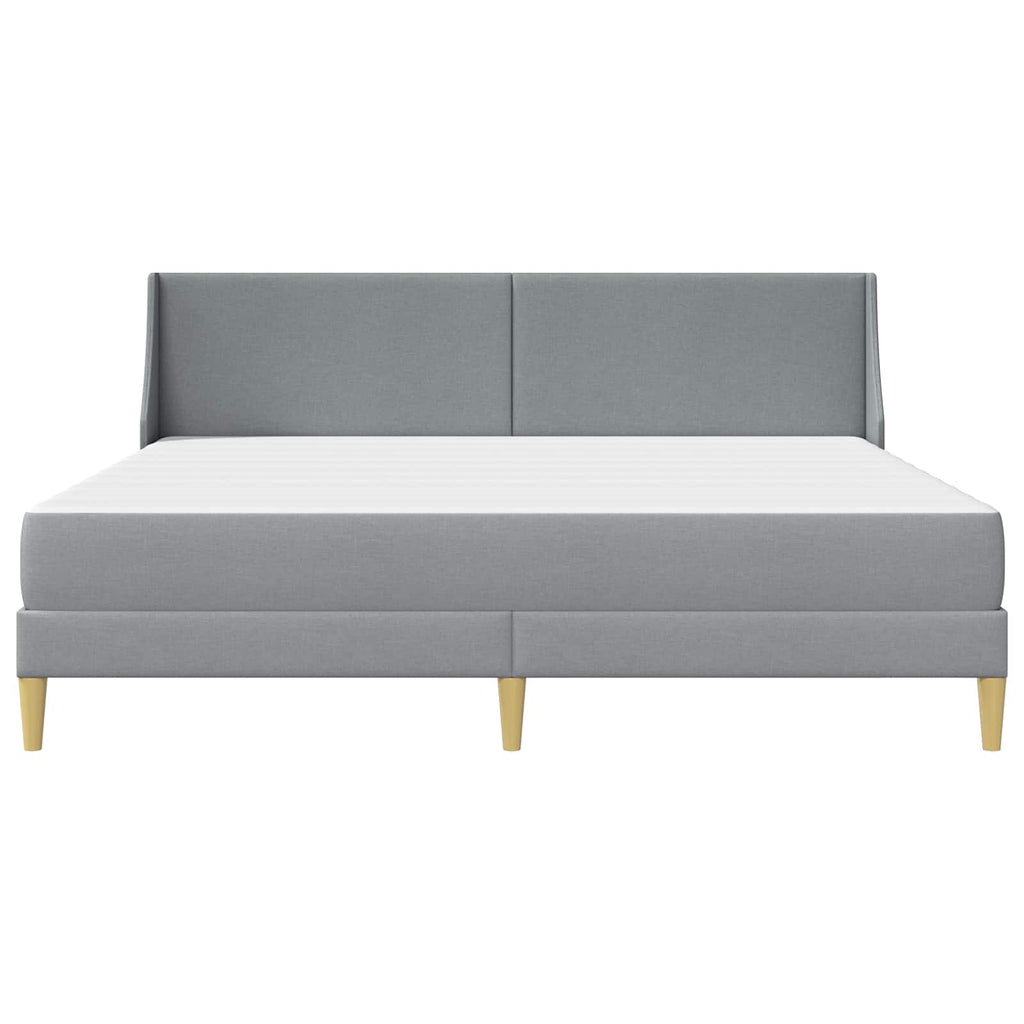 vidaXL Rama łóżka z materacem Jasnoszary 200 x 200 cm Poliester