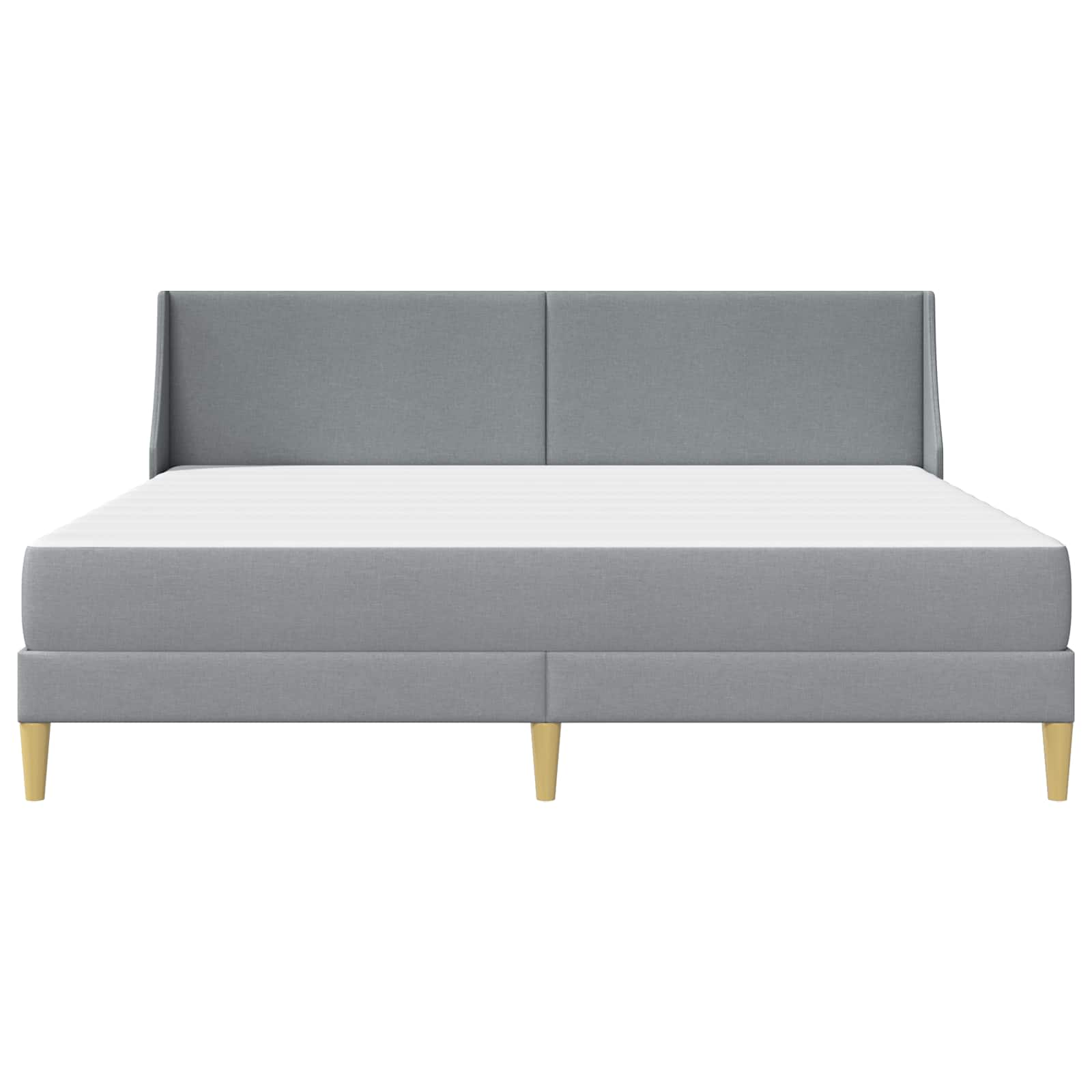 vidaXL Rama łóżka z materacem Jasnoszary 200 x 200 cm Poliester