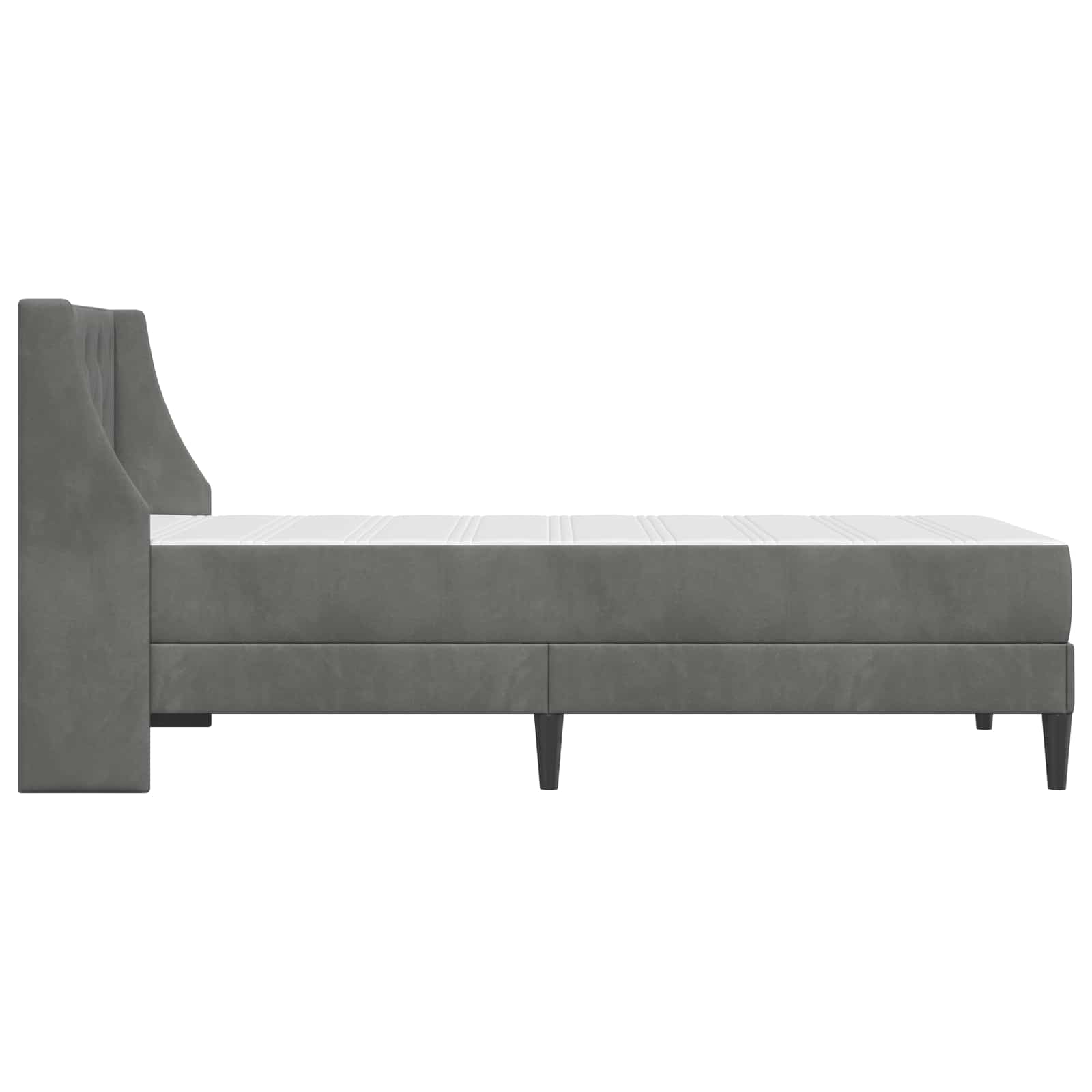 vidaXL Rama łóżka z materacem Ciemnoszary 80 x 200 cm Aksamit