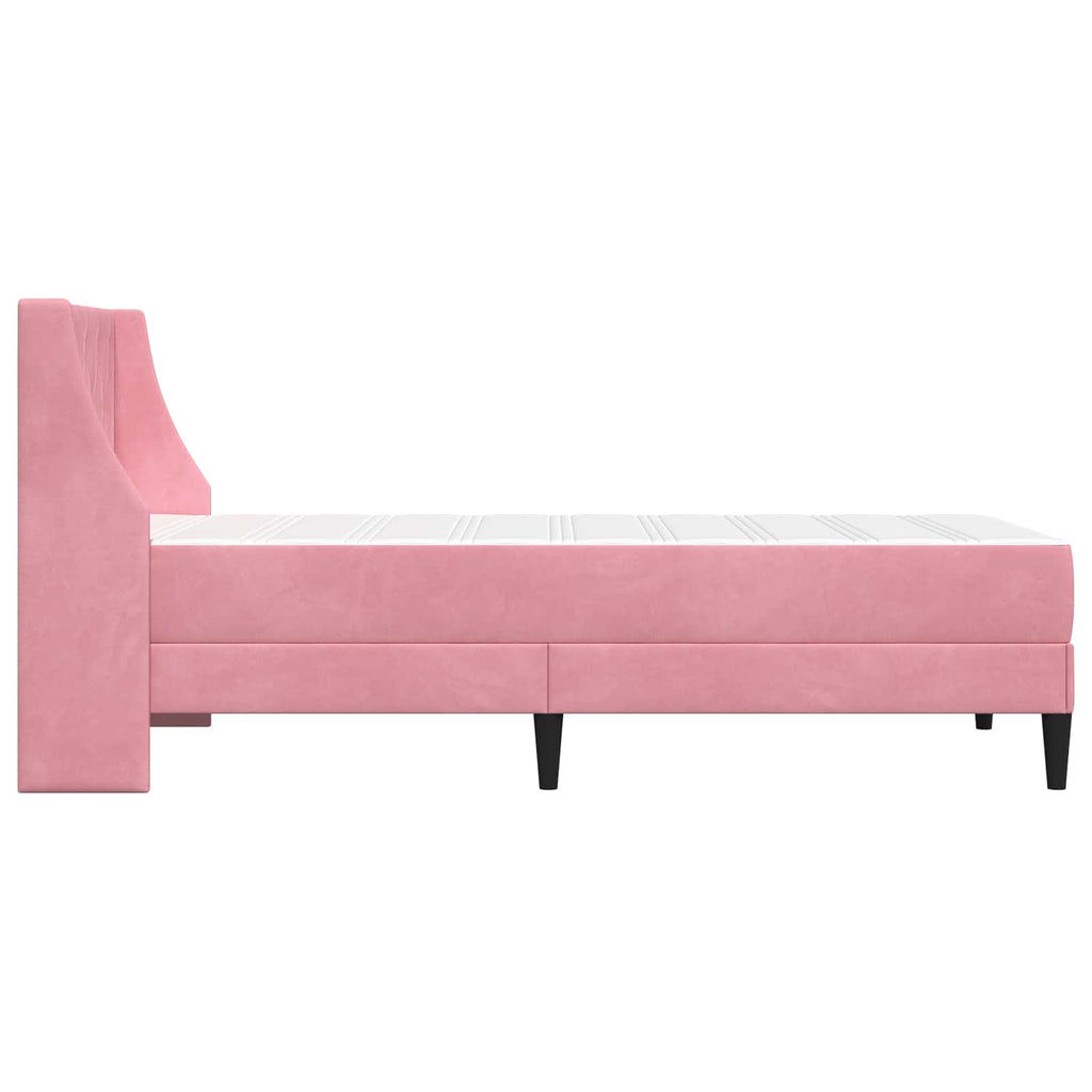 vidaXL Rama łóżka z materacem z materacem Różowy 80 x 200 cm Aksamit