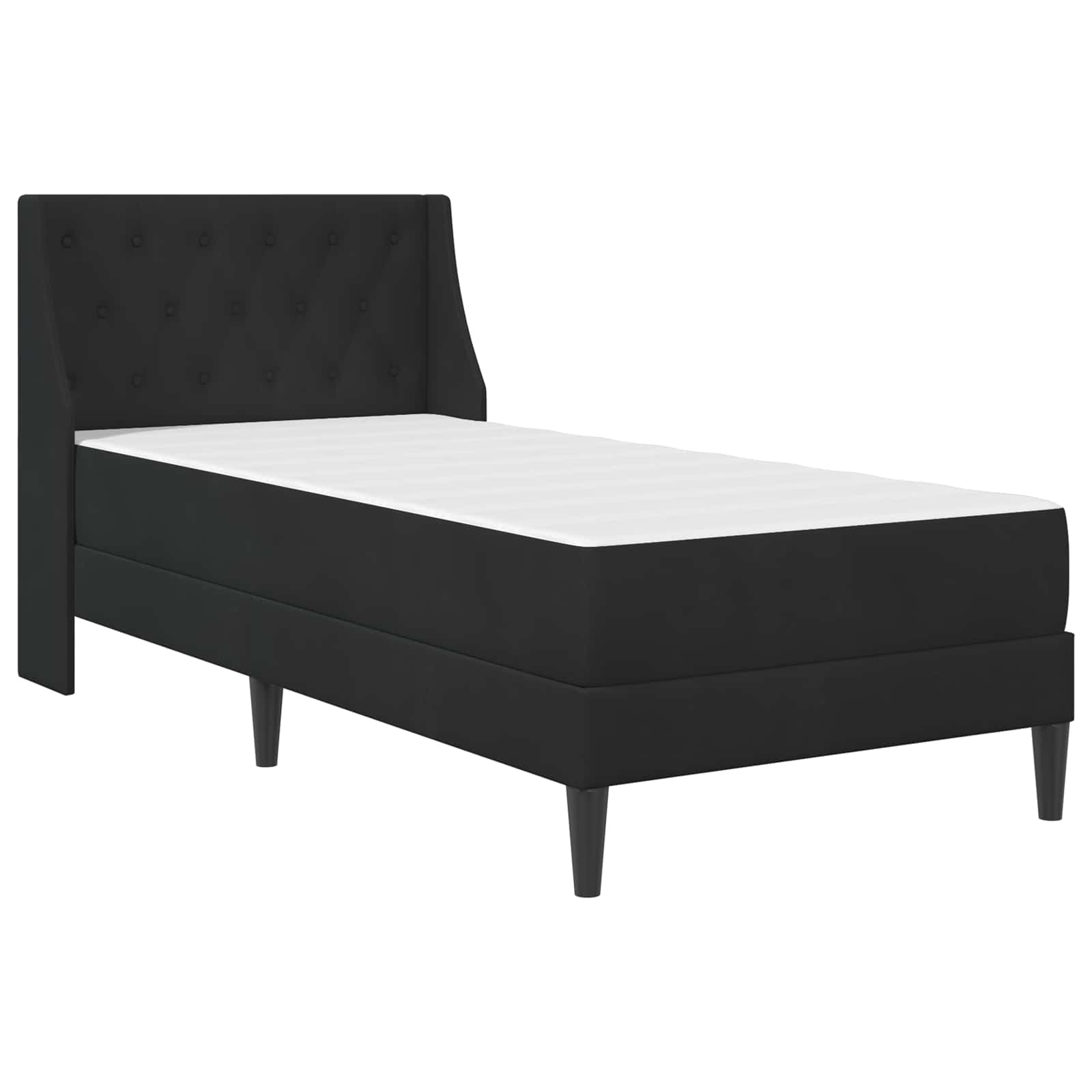 vidaXL Rama łóżka z materacem z materacem Czarny 80 x 200 cm Aksamit