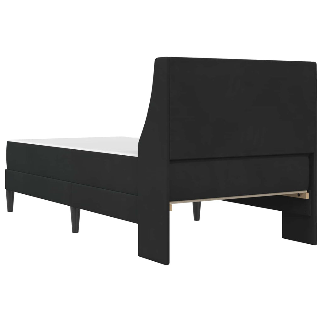 vidaXL Rama łóżka z materacem z materacem Czarny 90 x 190 cm Aksamit