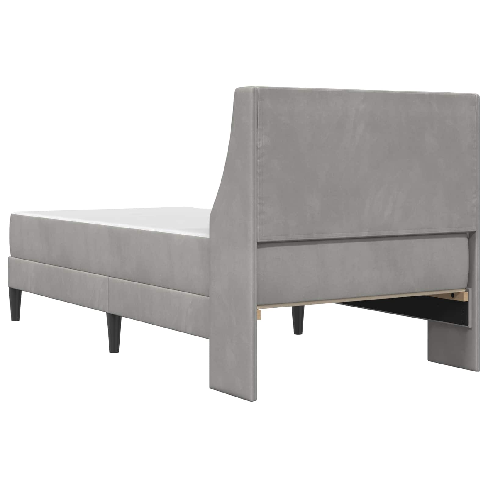 vidaXL Rama łóżka z materacem Jasnoszary 90 x 200 cm Aksamit
